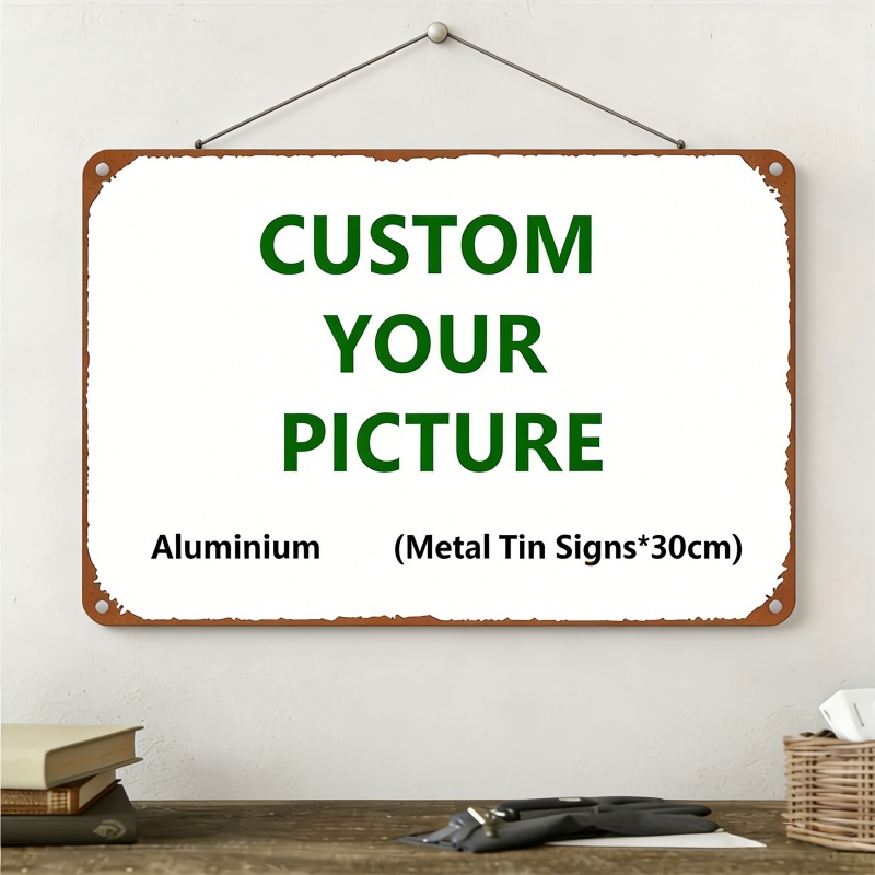 1 Custom Iron Tin Plaque - Personalized Text/patterns, Vintage Wall Decoration, Durable for Indoor and Outdoor Use, 8x12 Inches, Easy to Install in Home, Garden, Bar, or Restaurant.