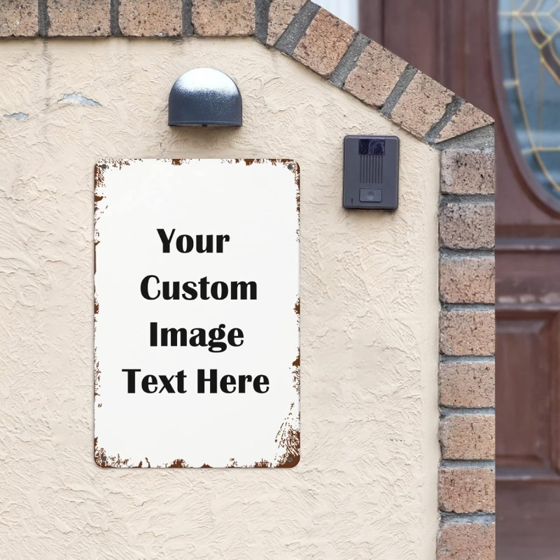 Custom Vintage Tin Sign - Personalize with Your Image, Text, Or Logo| Perfect for Home, Office, Bar And Gifts| Durable 8X12 Inch Wall Art, Vintage, Tin Sign