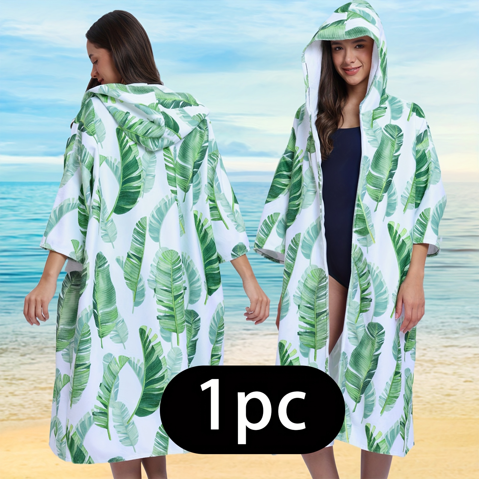Hooded Beach Surfing Towel| Absorbent, Quick-Drying, Polyester Microfiber Bathrobe for Men & Women, Ideal for Beach, Camping, Travel, and Outdoor Activities