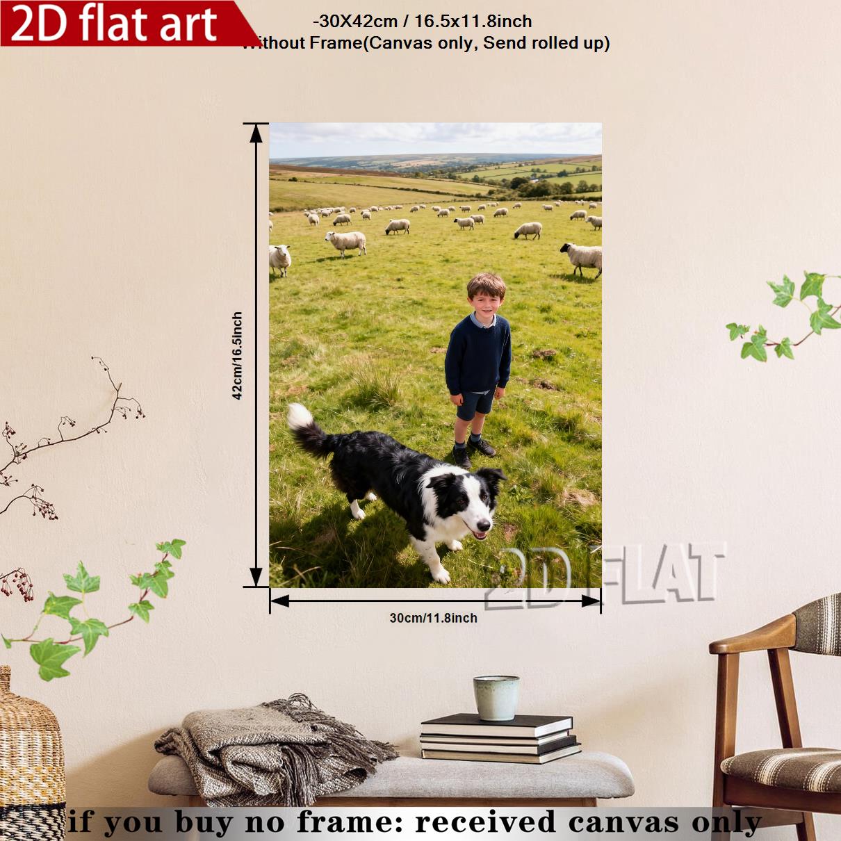 2D Flat, Photo Upload Personalized Wall Art - Upload Your Own Pictures Suitable for Home Decor, Wedding Gifts, Housewarming, Upload Photos for Canvas Prints, Modern Vertical for Living Room, Bedroom, Office Decoration, 2D Flat