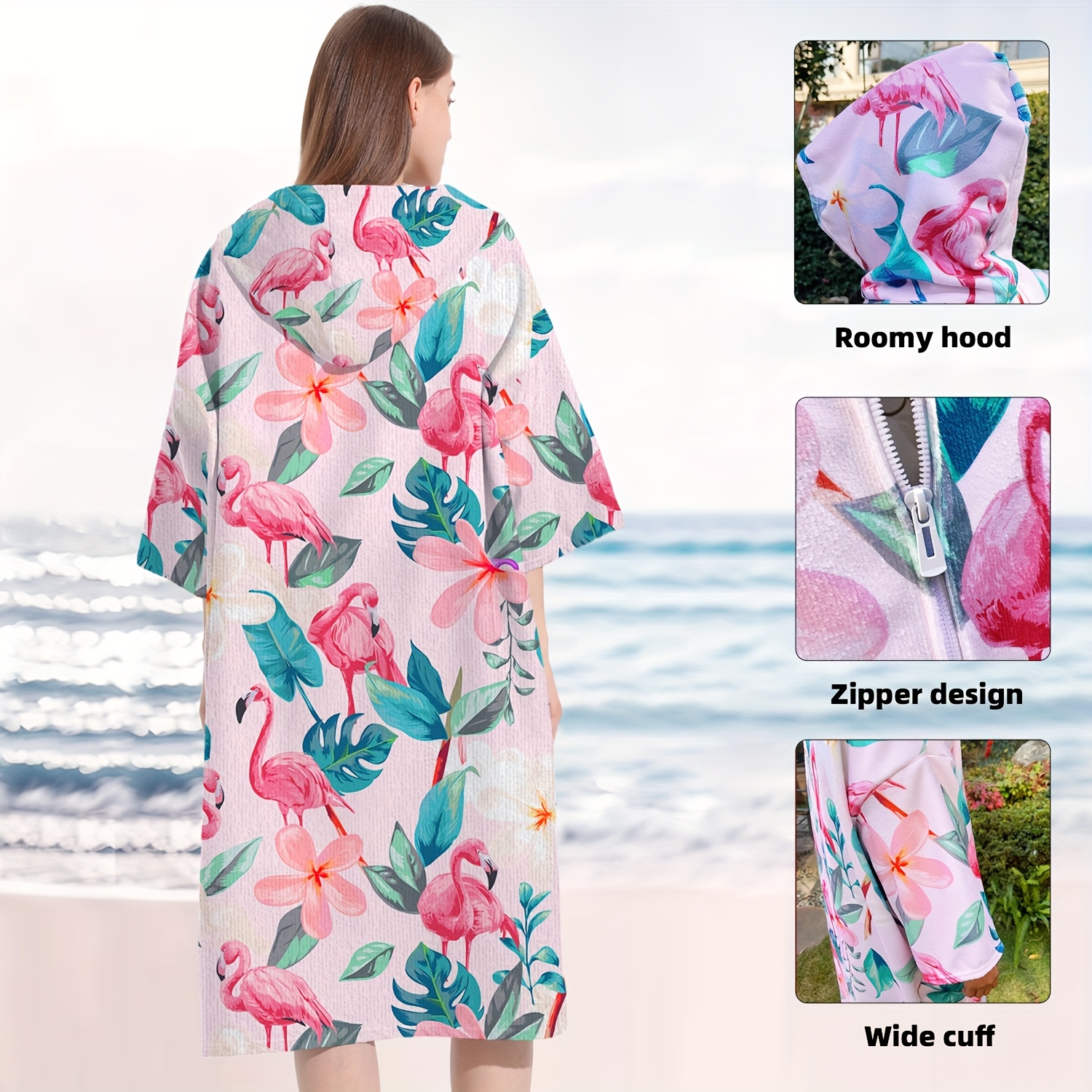 Hooded Beach Surfing Towel| Absorbent, Quick-Drying, Polyester Microfiber Bathrobe for Men & Women, Ideal for Beach, Camping, Travel, and Outdoor Activities