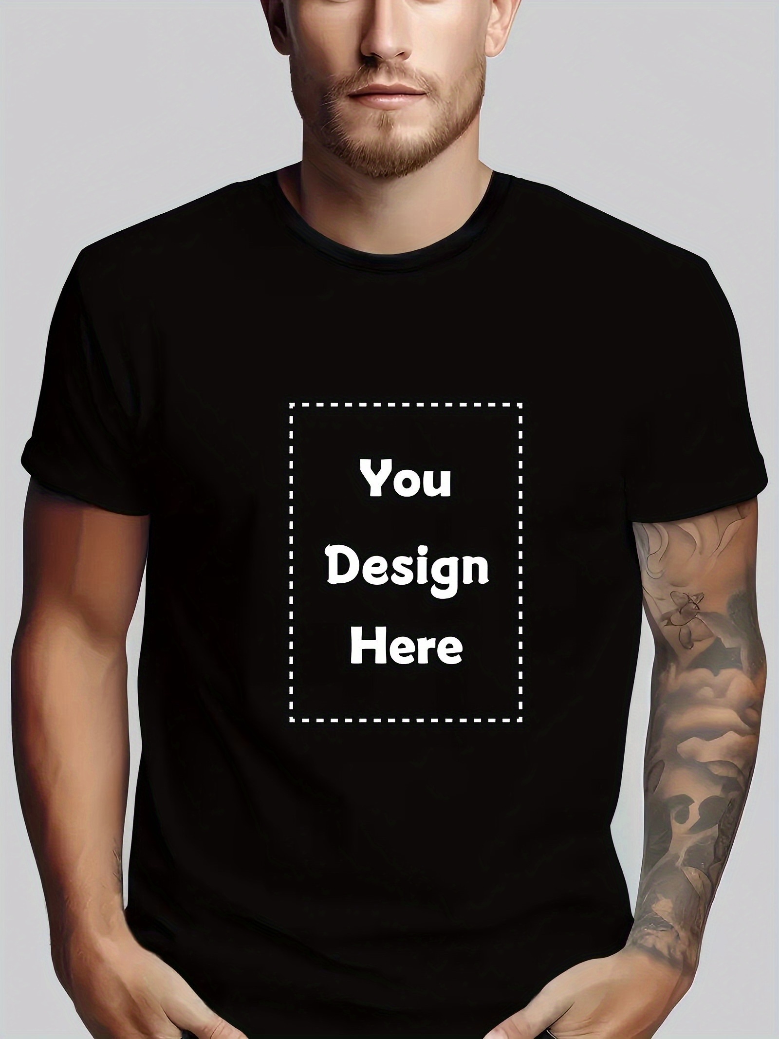 Personalized Custom Men's T-Shirts, Casual Short-Sleeve Custom Printed Tees.Graduation Season - Your Text/Images/Family Photos/Pet Photos/Company Logos/Work Uniforms/Couples/Friends, Anniversaries/Thanksgiving/Easter