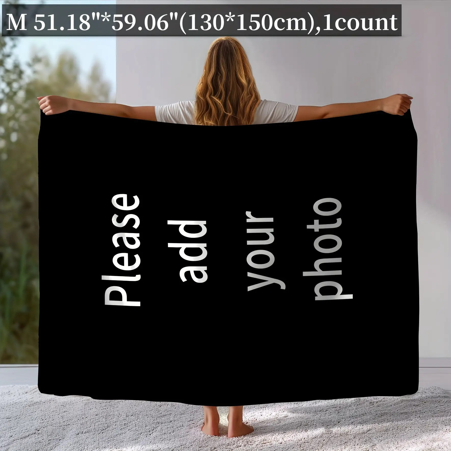 1pc Personalized Photo/ Picture Flannel Blanket - with Your Own Photos & Pictures, Soft Warm Cozy Bedspread for s/, Birthday/Anniversary Gift Suitable for Home, Travel, Office - All-Season Comfortable Bed Covering