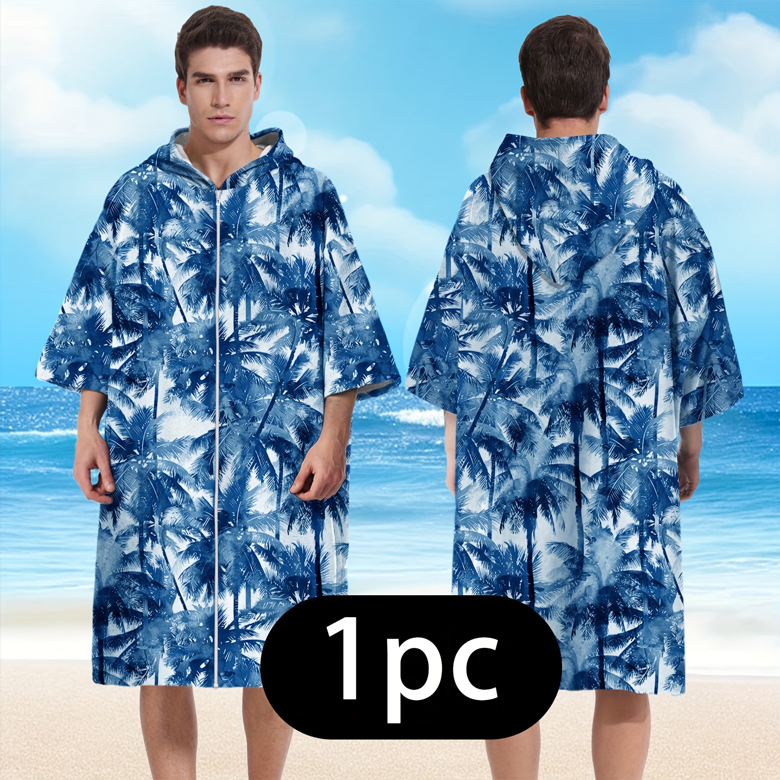 Hooded Beach Surfing Towel| Absorbent, Quick-Drying, Polyester Microfiber Bathrobe for Men & Women, Ideal for Beach, Camping, Travel, and Outdoor Activities