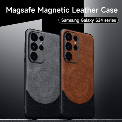 Leather Business Magsafe Mobile Phone Case for Samsung Galaxy S