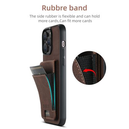 Luxury Leather Business Card Wallet Mobile Phone Case for Apple iPhone