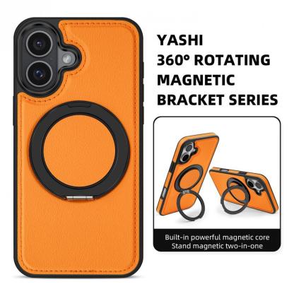 Luxury Leather Business Magsafe Bracket Mobile Phone Case for Apple iPhone