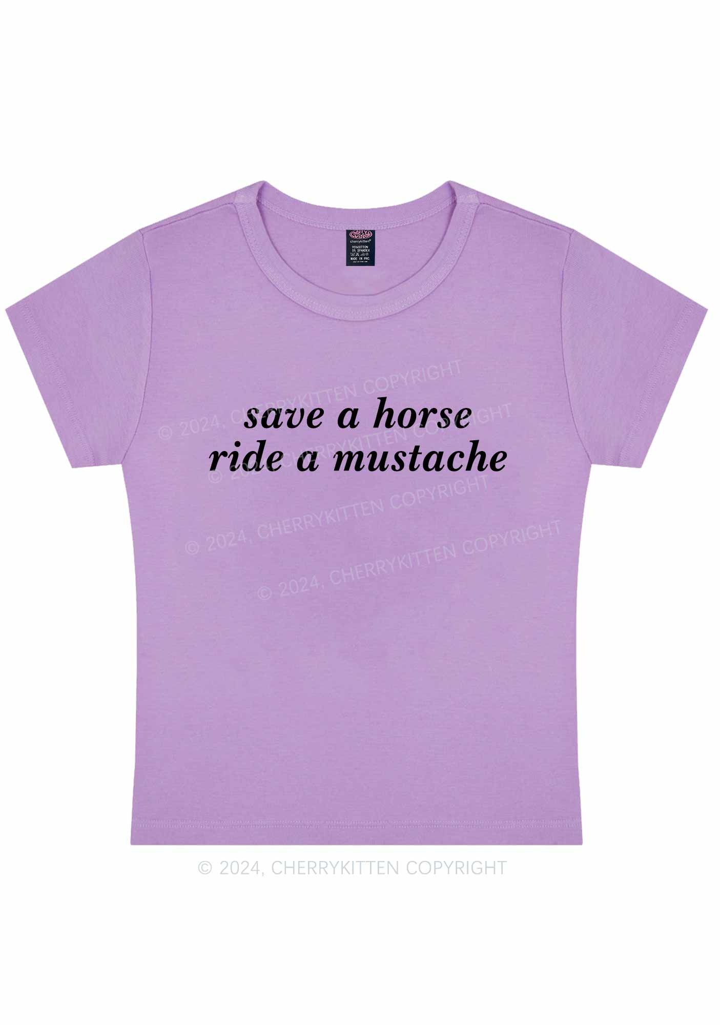 Ride A Mustache Y2K Baby Tee 