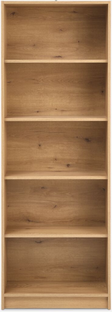 Bookcase HORSENS 5 shelves wide warm oak colour