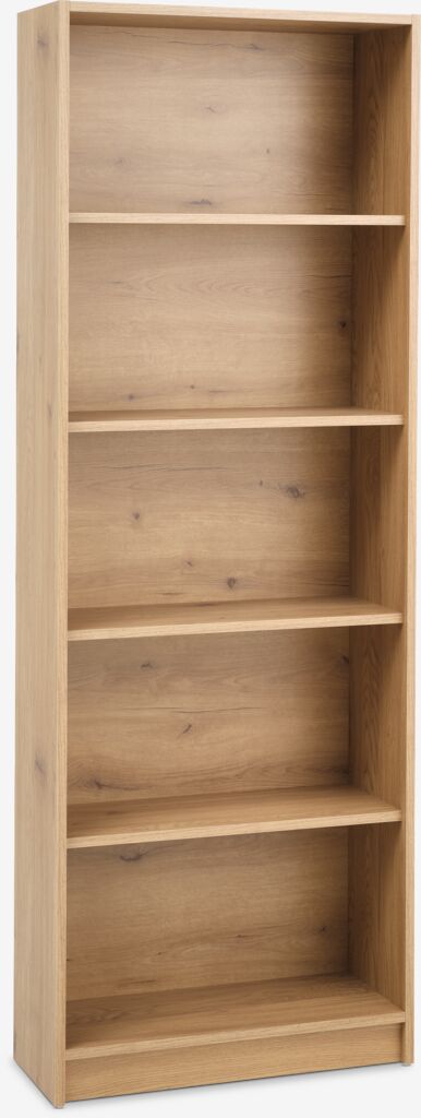 Bookcase HORSENS 5 shelves wide warm oak colour