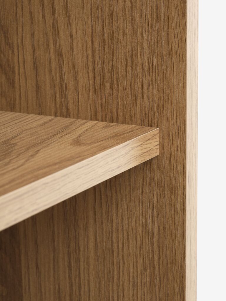 Bookcase HORSENS 5 shelves wide warm oak colour