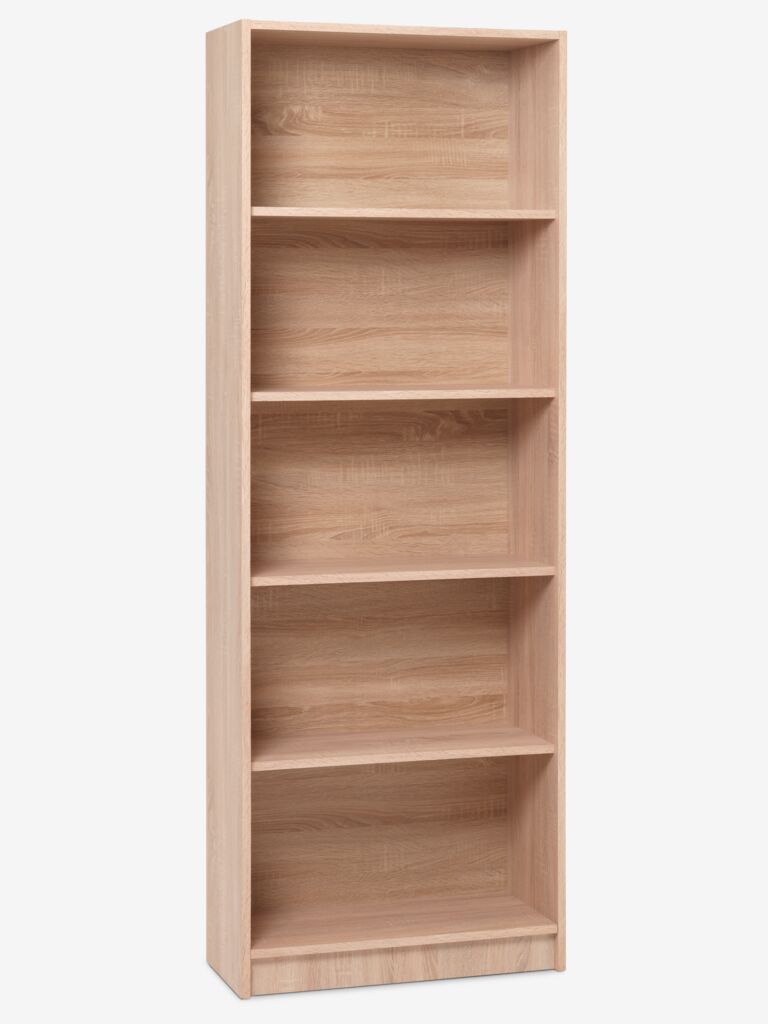 Bookcase HORSENS 5 shelves wide warm oak colour