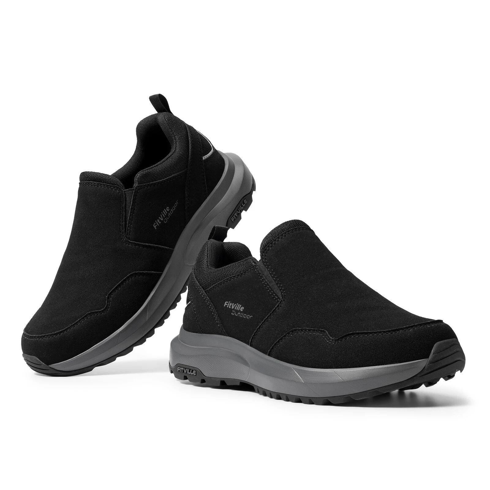 🔥Men's Wide Hiking Shoes Slip on Walking Shoes Trekking Trails Sneakers