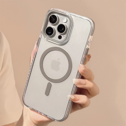 Transparent Magsafe Mobile Phone Case for Apple iPhone