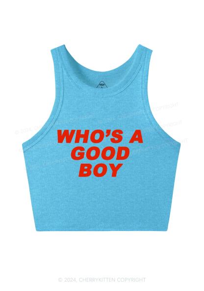 Who's A Good Boy Y2K Crop Tank Top 