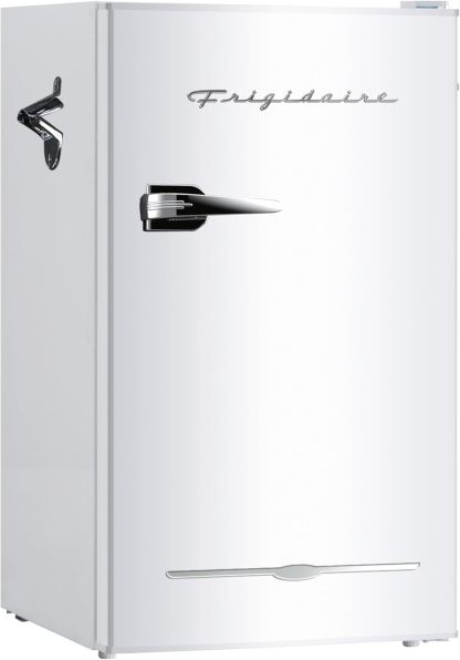 Frigidaire EFR376 Retro Bar Fridge Refrigerator with Side Bottle Opener, 3.2 cu. Ft, Pink/Coral