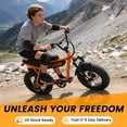  V101 Electric Bike for Adults & Teens – 28 MPH, 750W (Peak 1500W), 48V 13Ah Battery, 16"x4.0" Fat Tires, 7-Speed, Front Suspension, Orange, UL2849