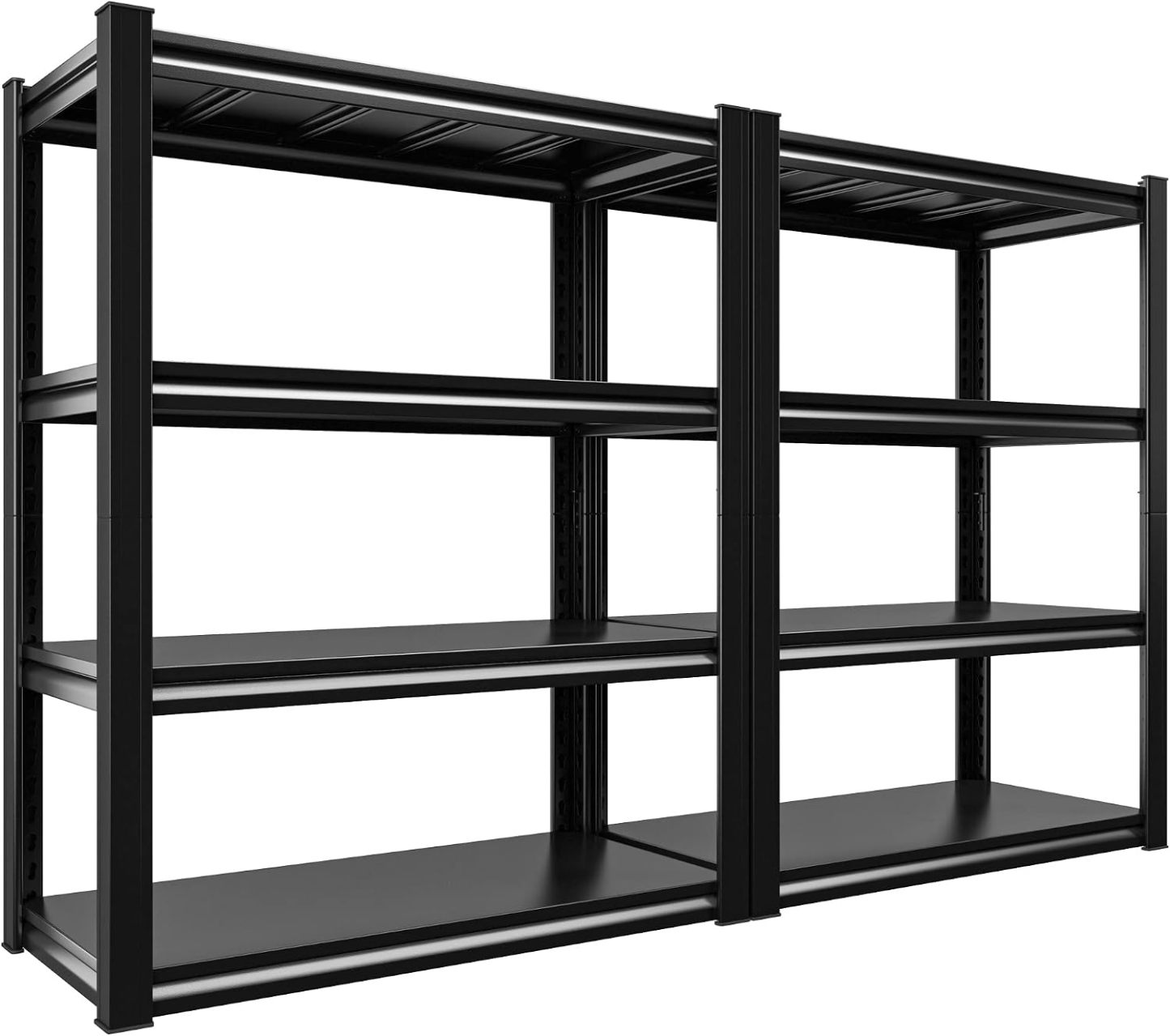 40" W Garage Shelving with Steel Panels for Basement Shed Warehouse | 2000Lbs, Double-Layer Columns, Adjustable, Detachable, 4-Tier, Easy Assembly, for Homeowners, 40" W x 19.1" D x 56.9" H
