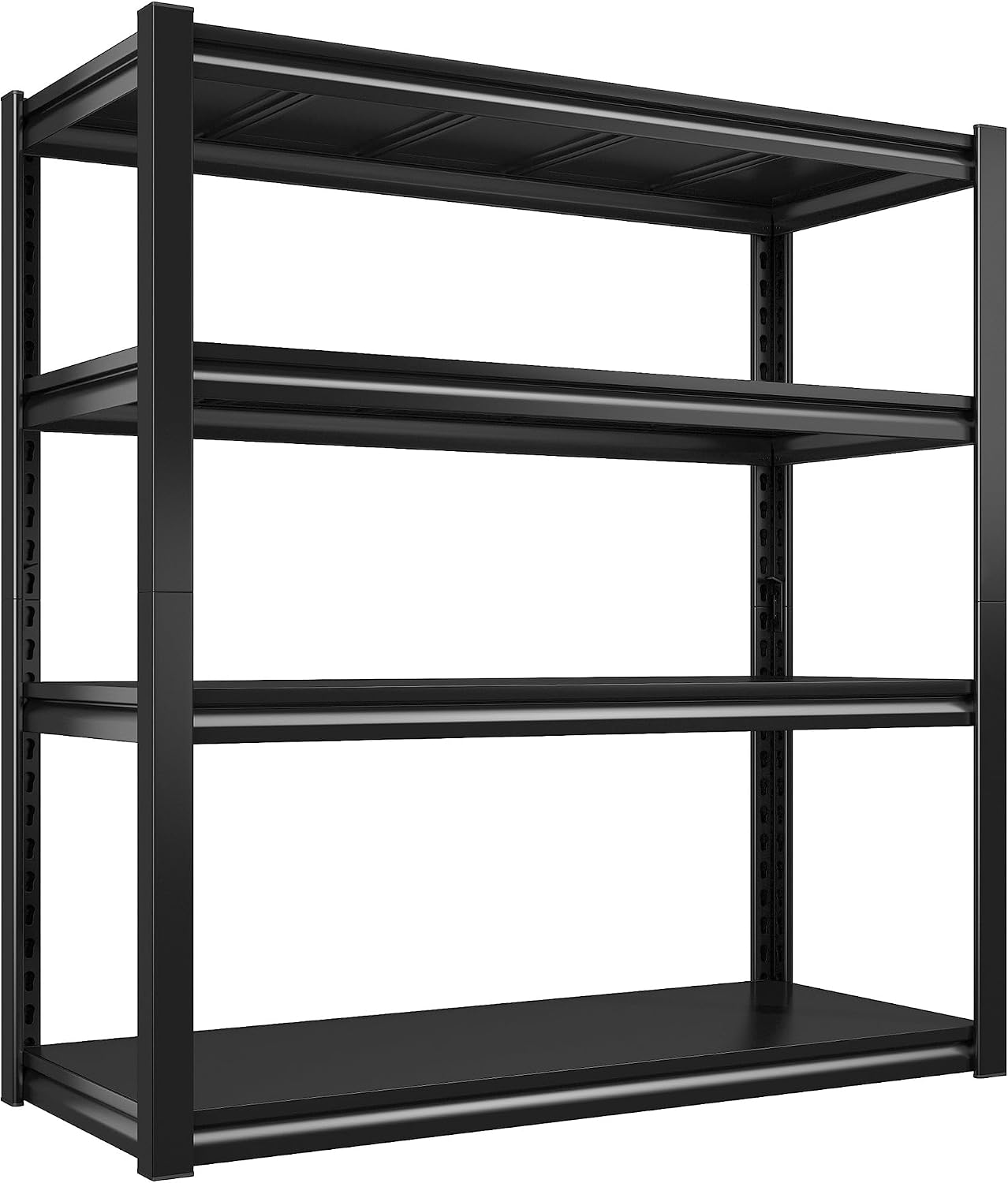 40" W Garage Shelving with Steel Panels for Basement Shed Warehouse | 2000Lbs, Double-Layer Columns, Adjustable, Detachable, 4-Tier, Easy Assembly, for Homeowners, 40" W x 19.1" D x 56.9" H