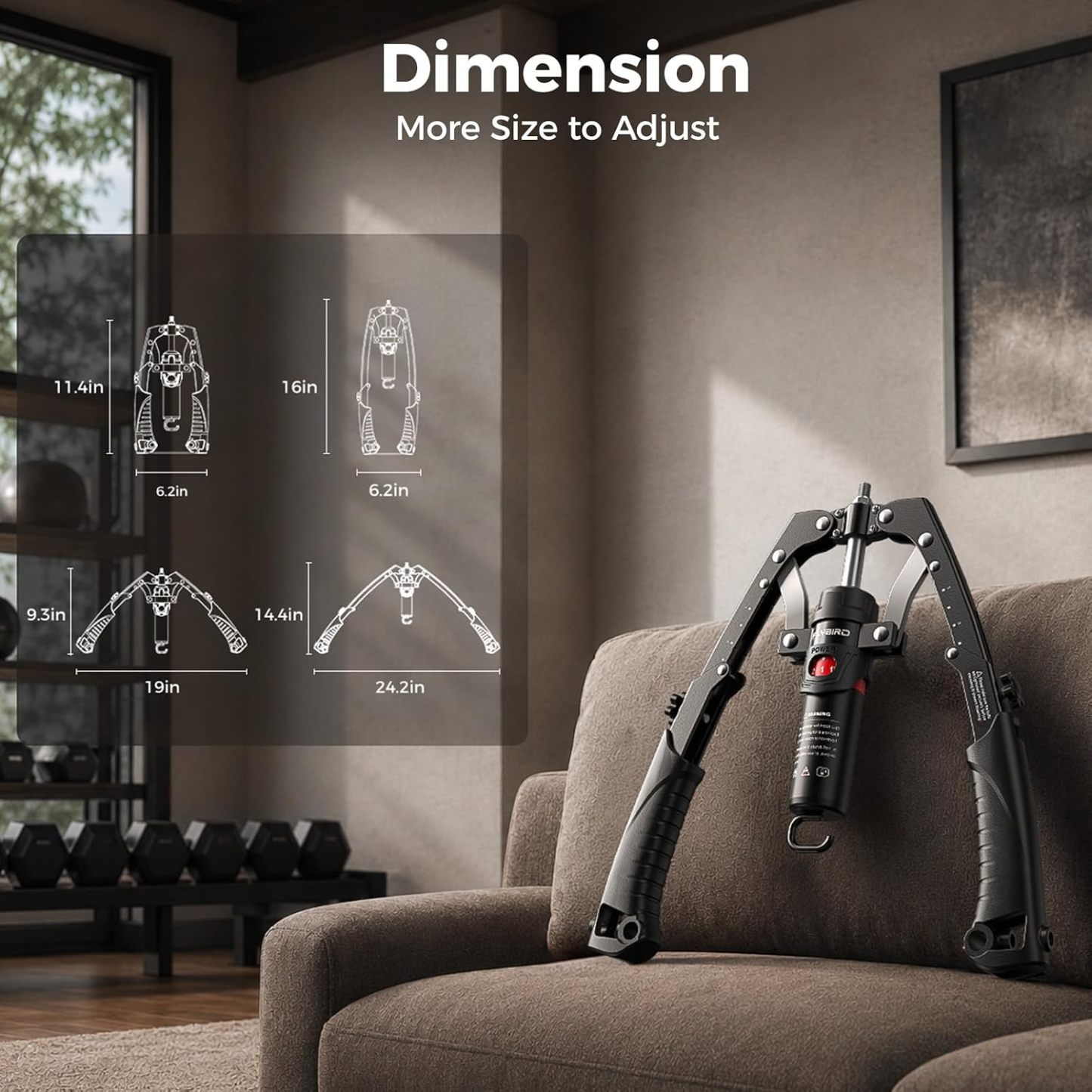 FLYBIRD Twister Arm Trainer, Hydraulic Power Core Twister Chest Workout Equipment, Adjustable 22-440LBS Chest Trainer for Men, 3 in 1 Chest and Arm Exerciser with Ab Roller Wheel, Include Backpack&Pad