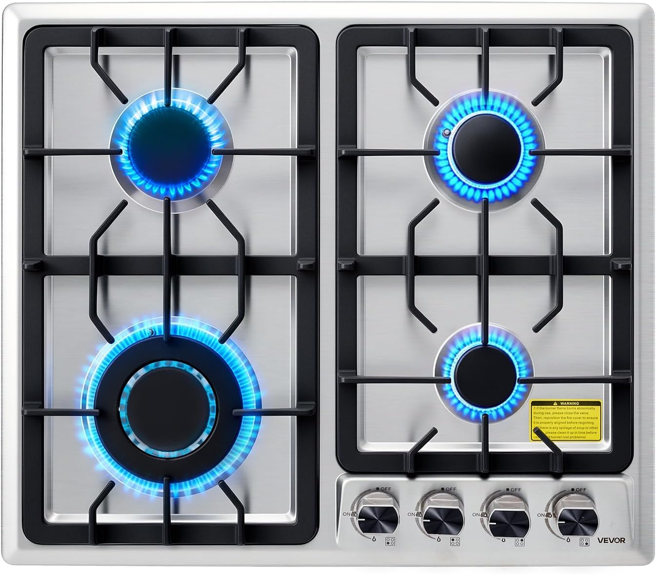 30-inch Gas Cooktop, 5 Burners Built-in Gas Stove Top, Max 12250BTU NG/LPG Convertible Stainless Steel Cooktops, with Thermocouple Protection for Camping, RV, Apartment
