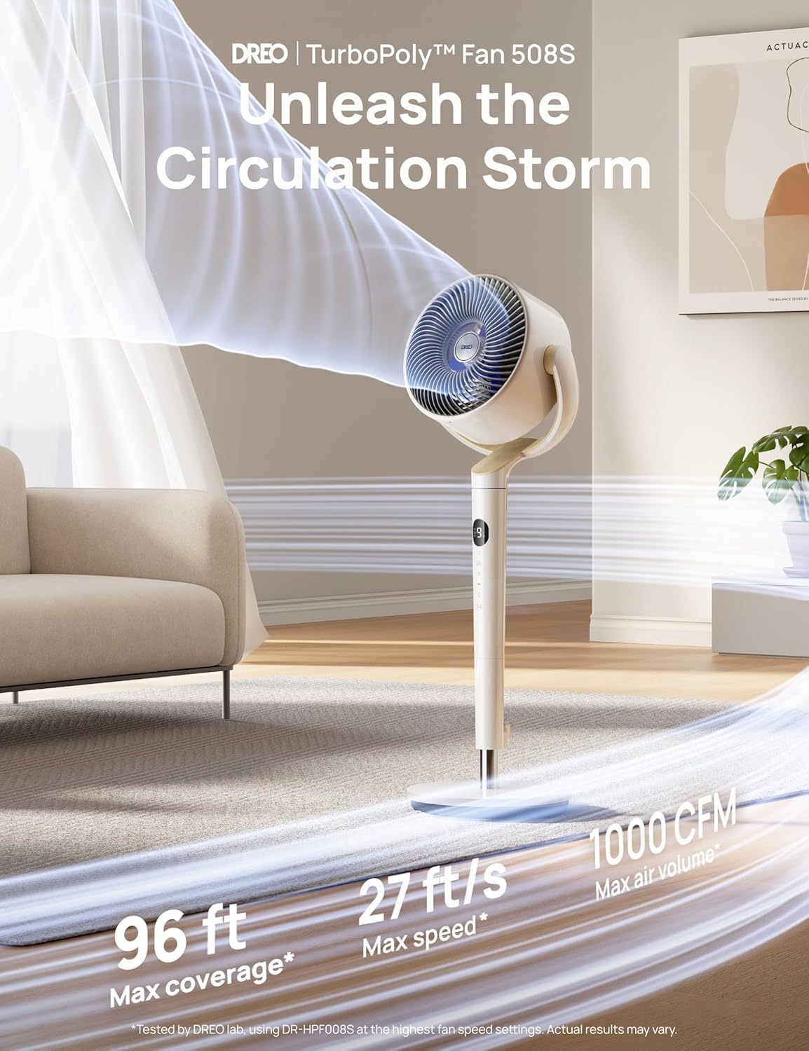  Smart Fan for Bedroom, 120° +120° Omni-Directional Oscillating Fans, 100ft Quiet Pedestal Fan with RGB Light, 9 Speeds, 6 Modes, 20dB, 8H Timer, Wi-Fi/Voice/Alexa, 35-40" Floor Fans with Remote