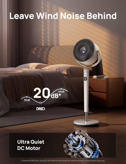  Smart Fan for Bedroom, 120° +120° Omni-Directional Oscillating Fans, 100ft Quiet Pedestal Fan with RGB Light, 9 Speeds, 6 Modes, 20dB, 8H Timer, Wi-Fi/Voice/Alexa, 35-40" Floor Fans with Remote