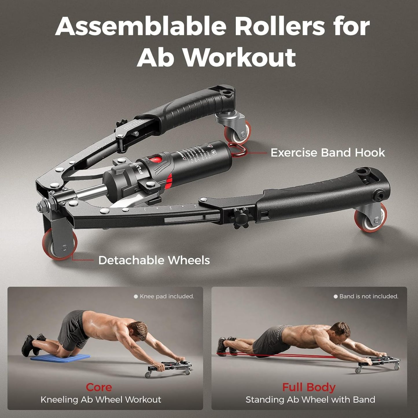 FLYBIRD Twister Arm Trainer, Hydraulic Power Core Twister Chest Workout Equipment, Adjustable 22-440LBS Chest Trainer for Men, 3 in 1 Chest and Arm Exerciser with Ab Roller Wheel, Include Backpack&Pad