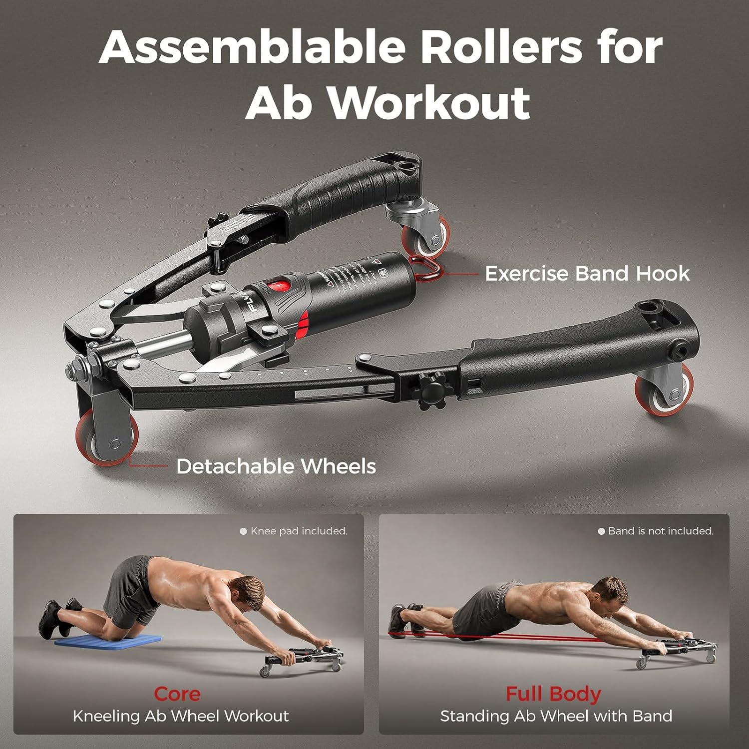 FLYBIRD Twister Arm Trainer, Hydraulic Power Core Twister Chest Workout Equipment, Adjustable 22-440LBS Chest Trainer for Men, 3 in 1 Chest and Arm Exerciser with Ab Roller Wheel, Include Backpack&Pad