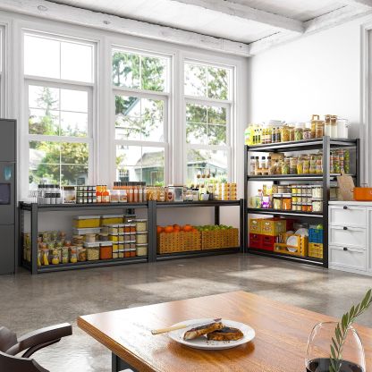 40" W Garage Shelving with Steel Panels for Basement Shed Warehouse | 2000Lbs, Double-Layer Columns, Adjustable, Detachable, 4-Tier, Easy Assembly, for Homeowners, 40" W x 19.1" D x 56.9" H