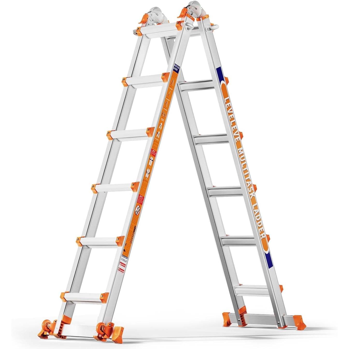 17FT Multi Position Ladder,A Frame 5 Step Ladder with Stabilizer Bar & Wheels,332 lbs Security Load Extension Ladder for Stairs Home Indoor Outdoor Roof (4.7) | 19 ratings