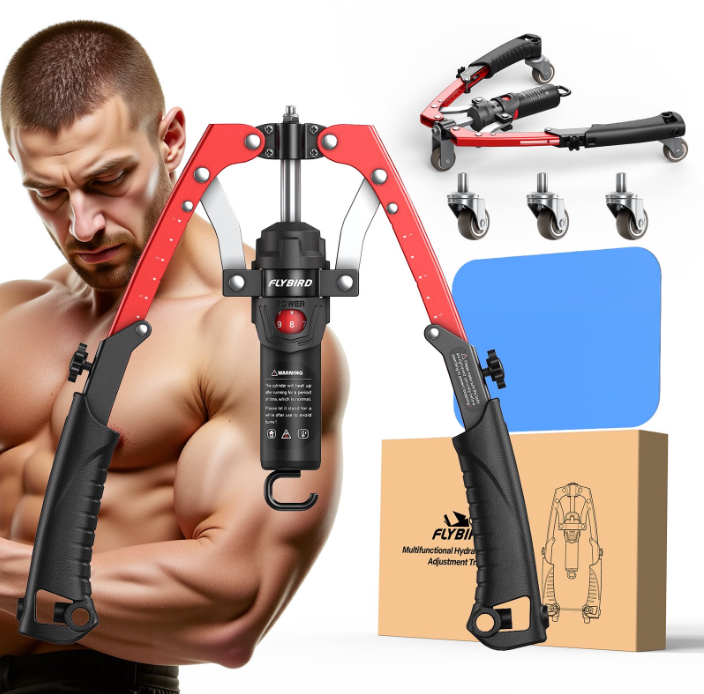 FLYBIRD Twister Arm Trainer, Hydraulic Power Core Twister Chest Workout Equipment, Adjustable 22-440LBS Chest Trainer for Men, 3 in 1 Chest and Arm Exerciser with Ab Roller Wheel, Include Backpack&Pad