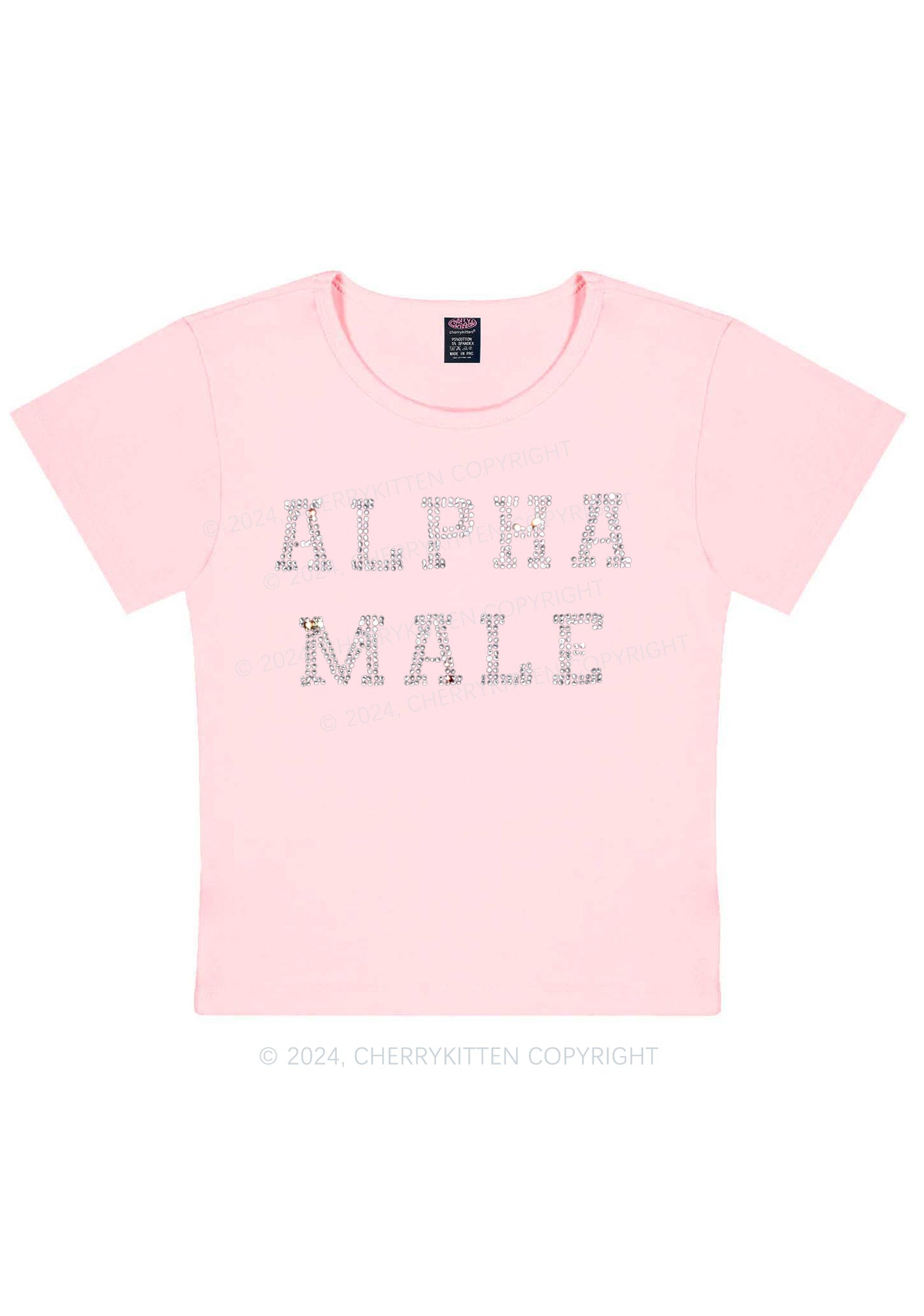 Rhinestone Alpha Male Y2K Baby Tee 