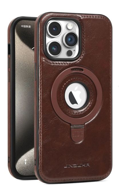 Leather Business Magsafe Bracket Mobile Phone Case for iPhone