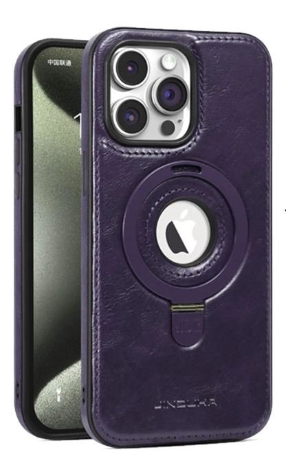 Leather Business Magsafe Bracket Mobile Phone Case for iPhone
