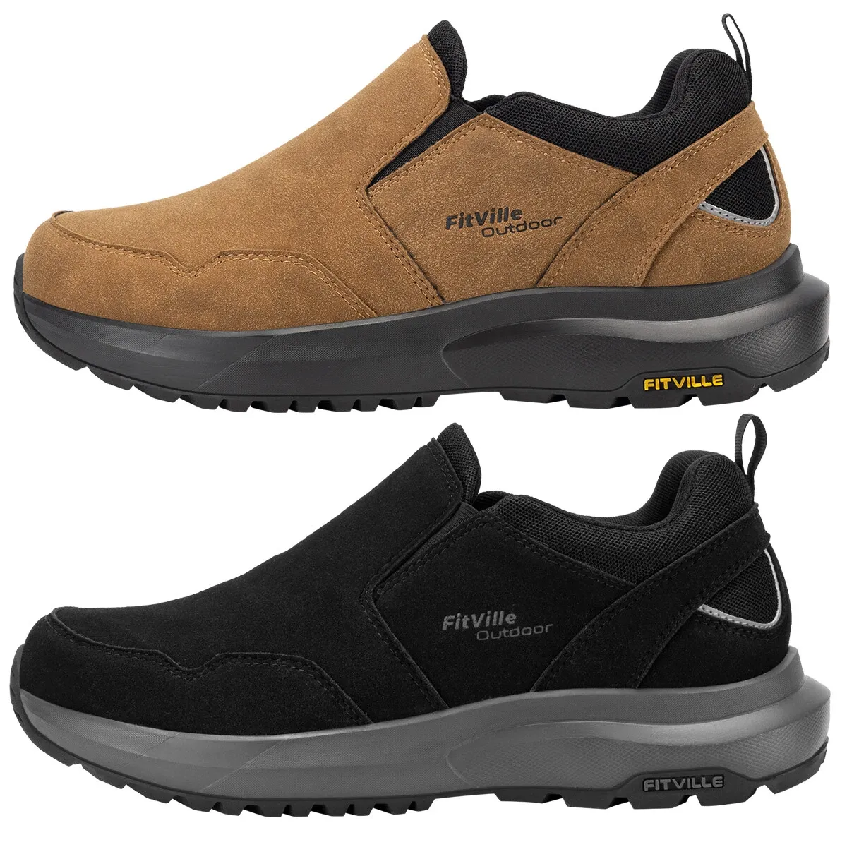 🔥Men's Wide Hiking Shoes Slip on Walking Shoes Trekking Trails Sneakers