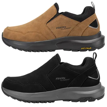 🔥Men's Wide Hiking Shoes Slip on Walking Shoes Trekking Trails Sneakers