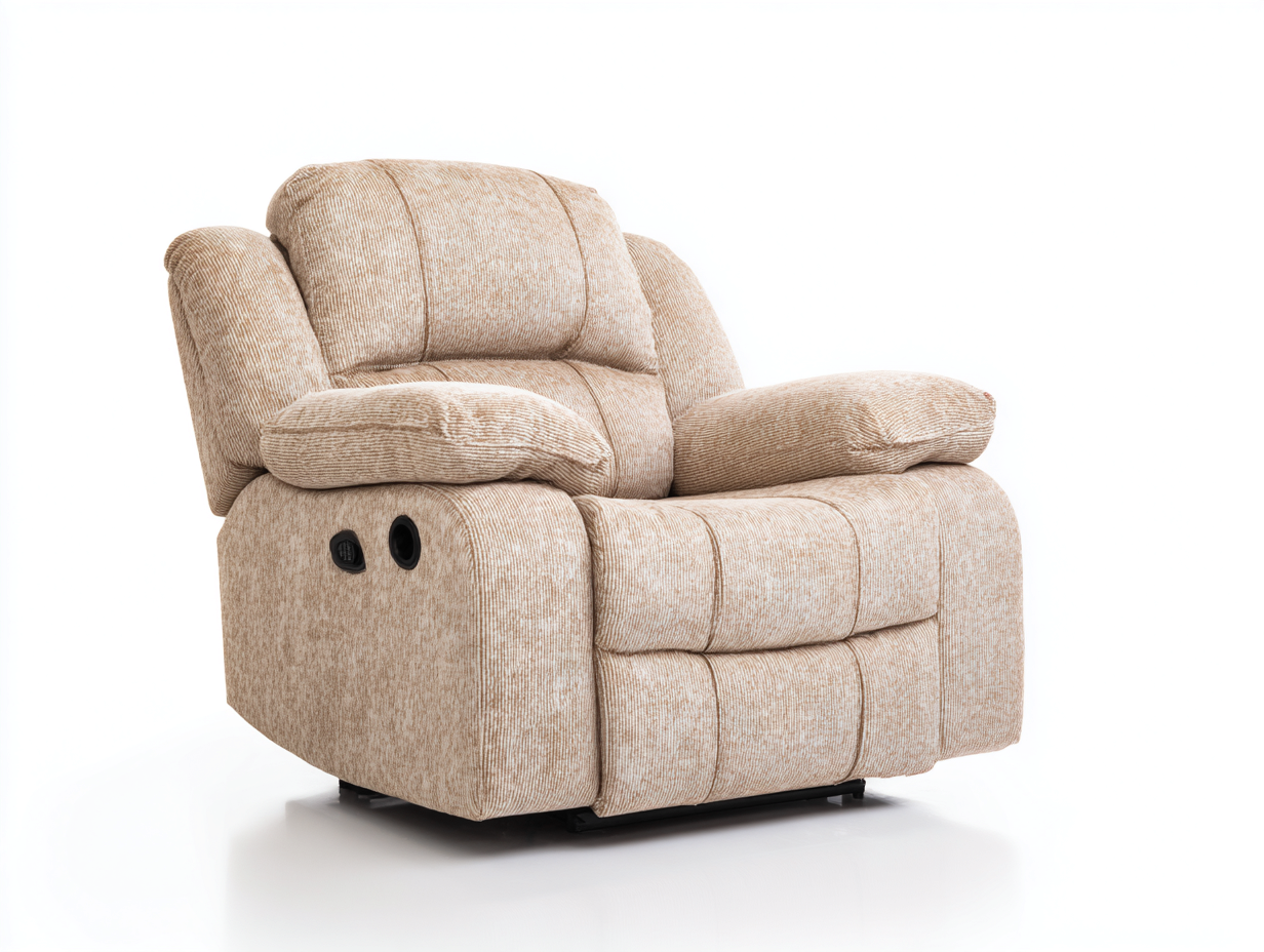 Fauteuil relax-tissu-métal-99x94x102 cm-beige-style contemporain-Cozyuploft