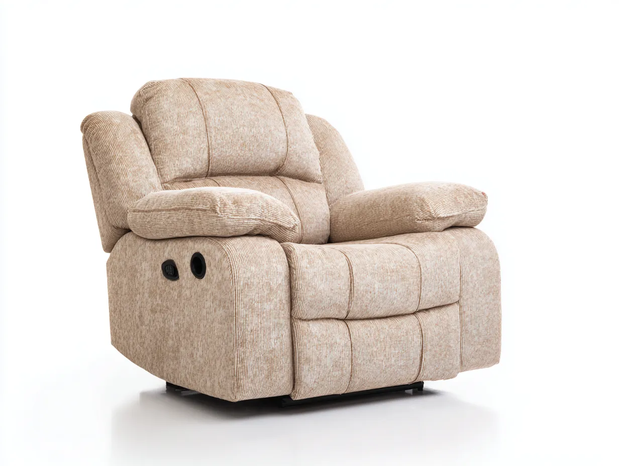 Fauteuil relax-tissu-métal-99x94x102 cm-beige-style contemporain-Cozyuploft