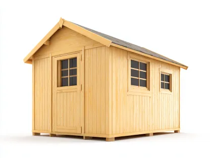 Abri de jardin - bois - 232 x 192 x 221 cm - naturel - style traditionnel-Cozyuploft
