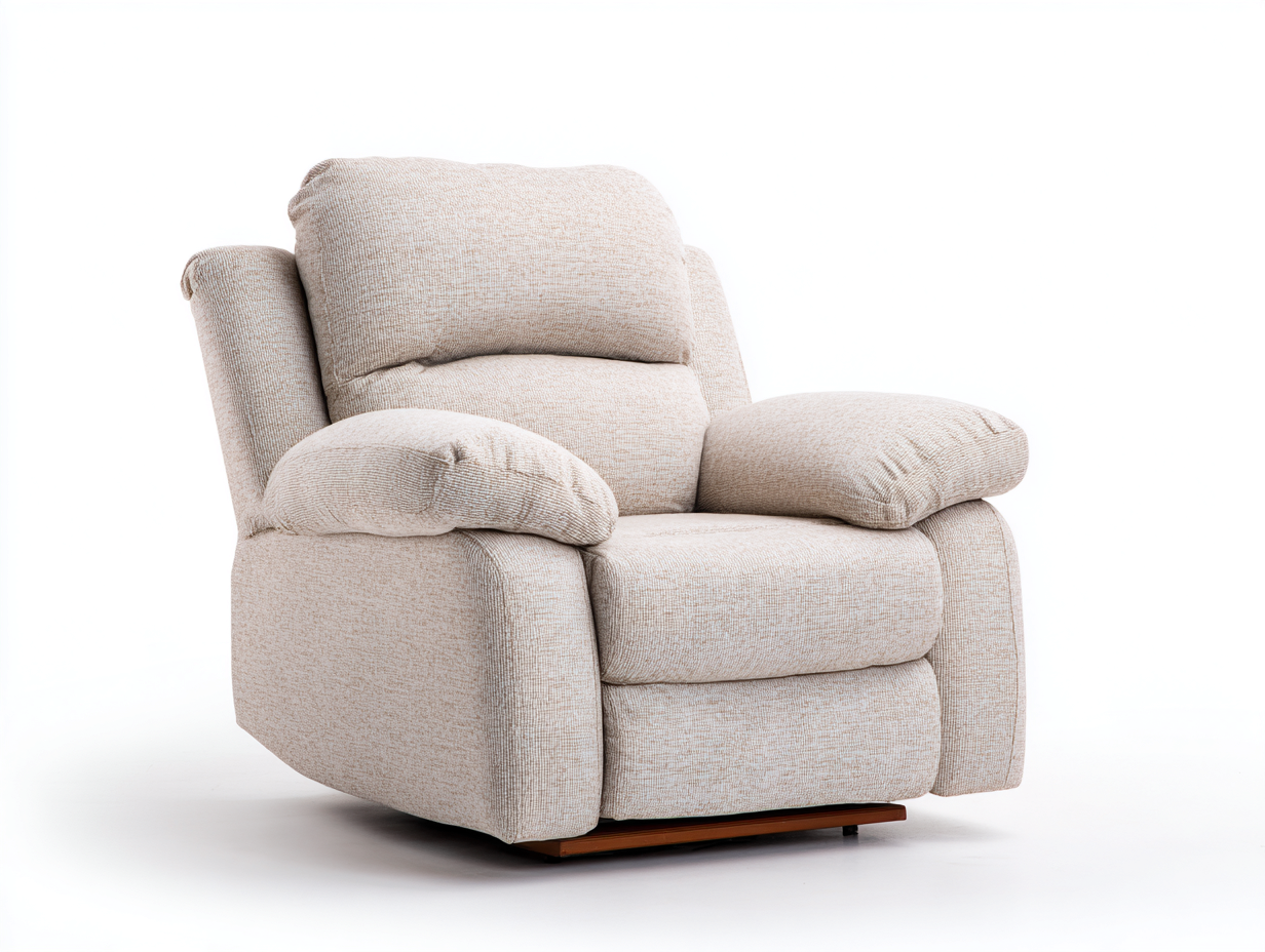 Fauteuil relax-tissu-métal-91x87x100 cm-beige-style contemporain-Cozyuploft
