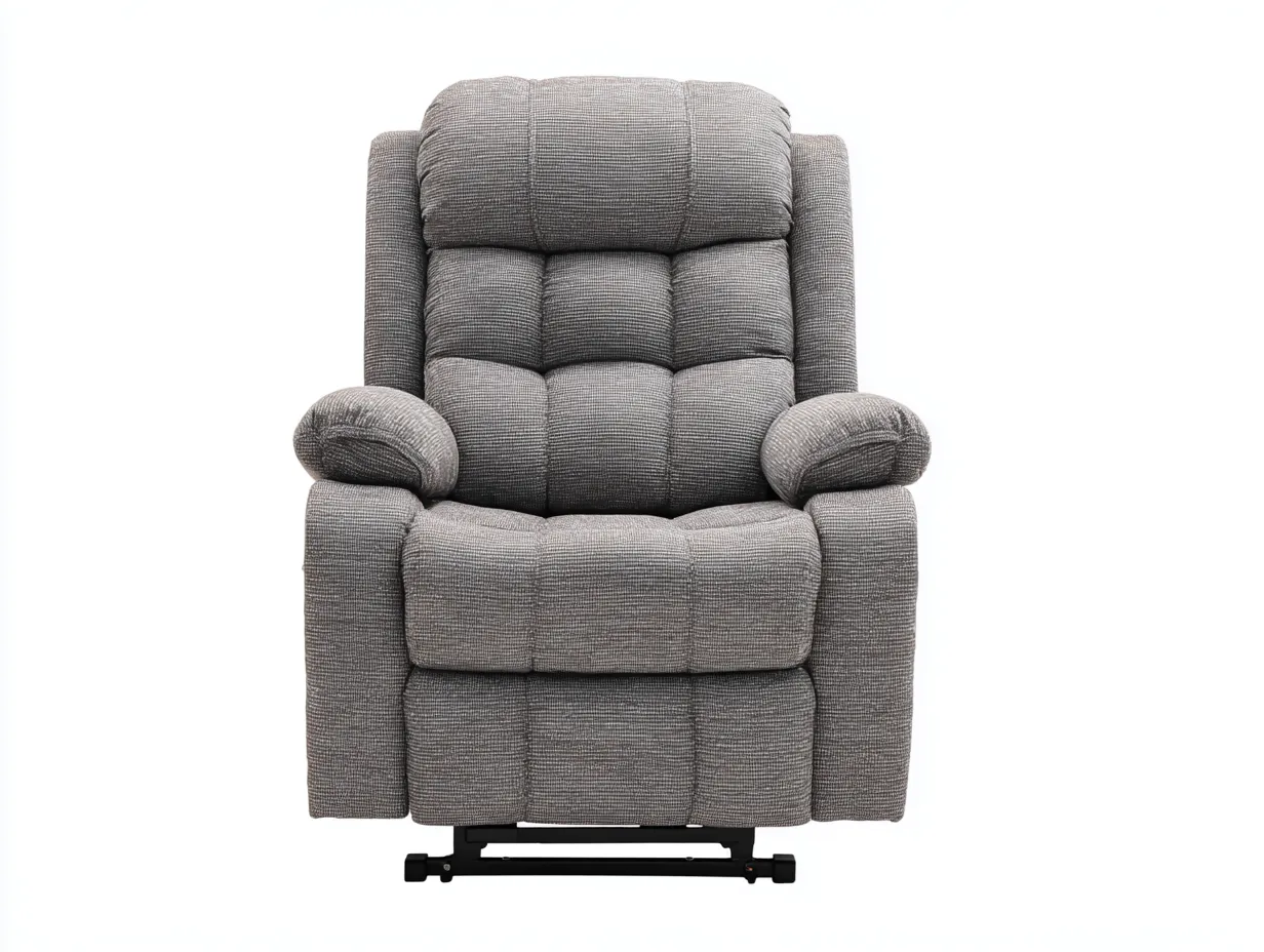 Fauteuil relax-tissu-métal-95x89x106 cm-gris-style moderne-Cozyuploft