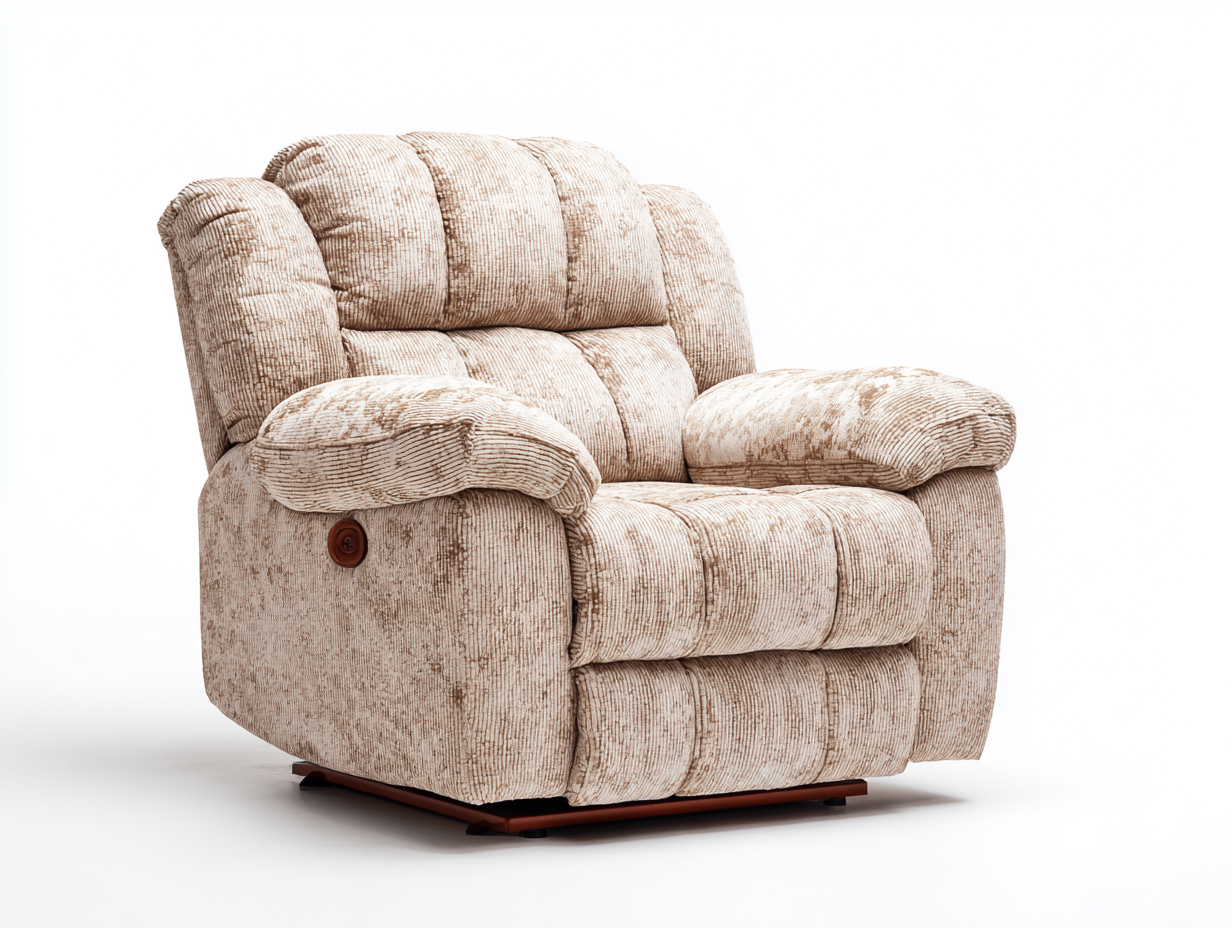 Fauteuil relax-tissu-métal-96x92x104 cm-beige-style moderne-Cozyuploft