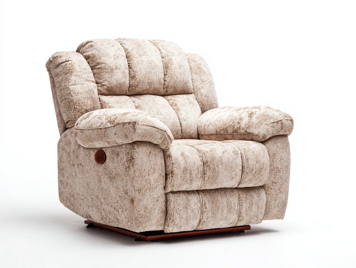 Fauteuil relax-tissu-métal-96x92x104 cm-beige-style moderne-Cozyuploft