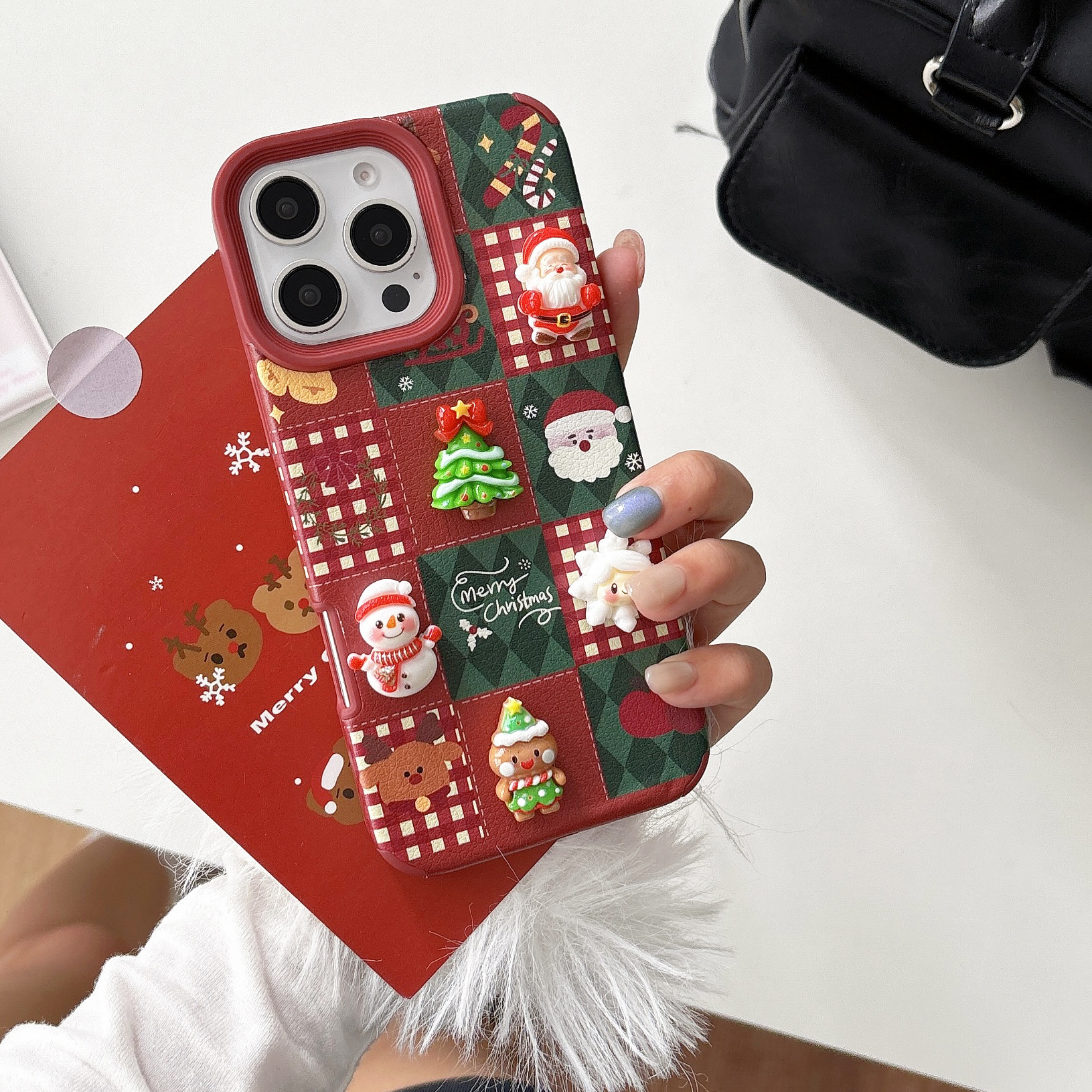 Pretty Leather Christmas Mobile Phone Case for Apple iPhone