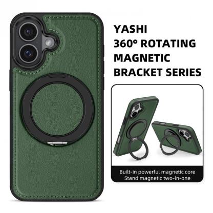 Luxury Leather Business Magsafe Bracket Mobile Phone Case for Apple iPhone