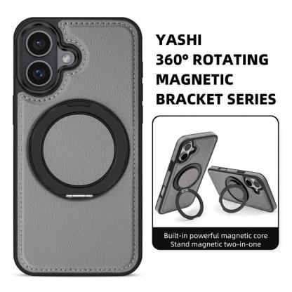 Luxury Leather Business Magsafe Bracket Mobile Phone Case for Apple iPhone