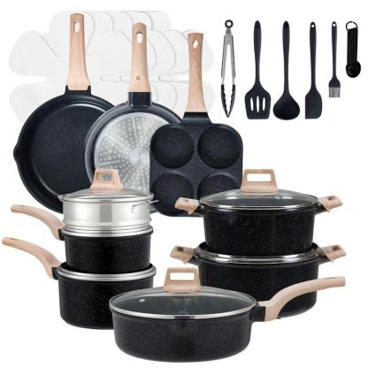 Bestideasell Ceramic Granite Cookware Set (25-Piece Kit)