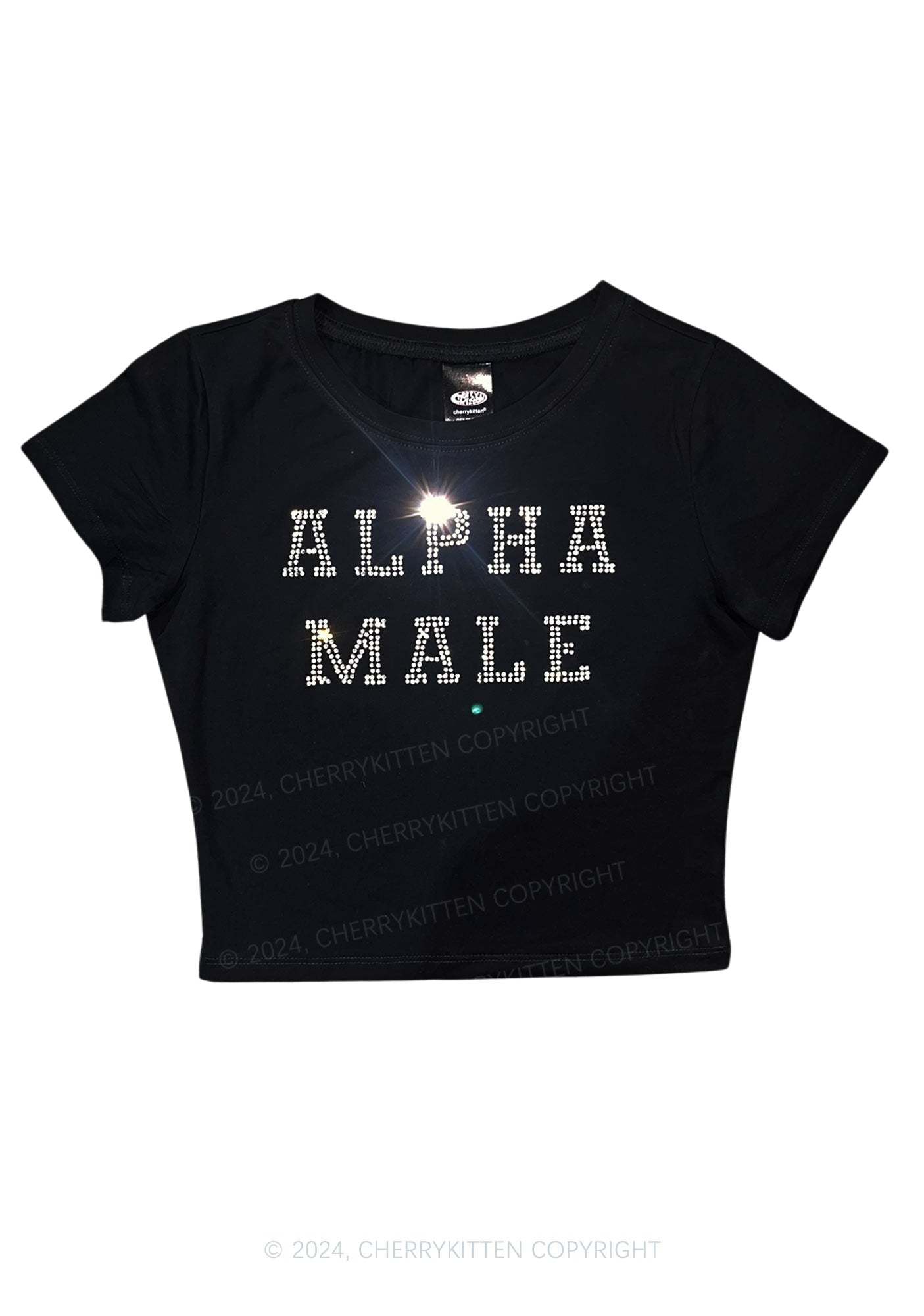 Rhinestone Alpha Male Y2K Baby Tee 