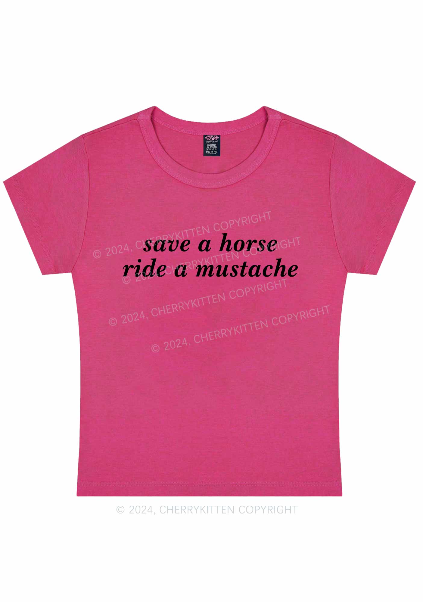 Ride A Mustache Y2K Baby Tee 